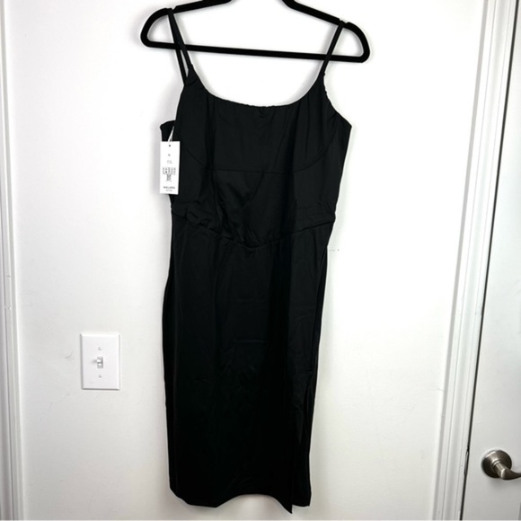 Halara Spaghetti Strap Square Neck Backless Corset Split Bodycon Midi Dress - Picture 4 of 8